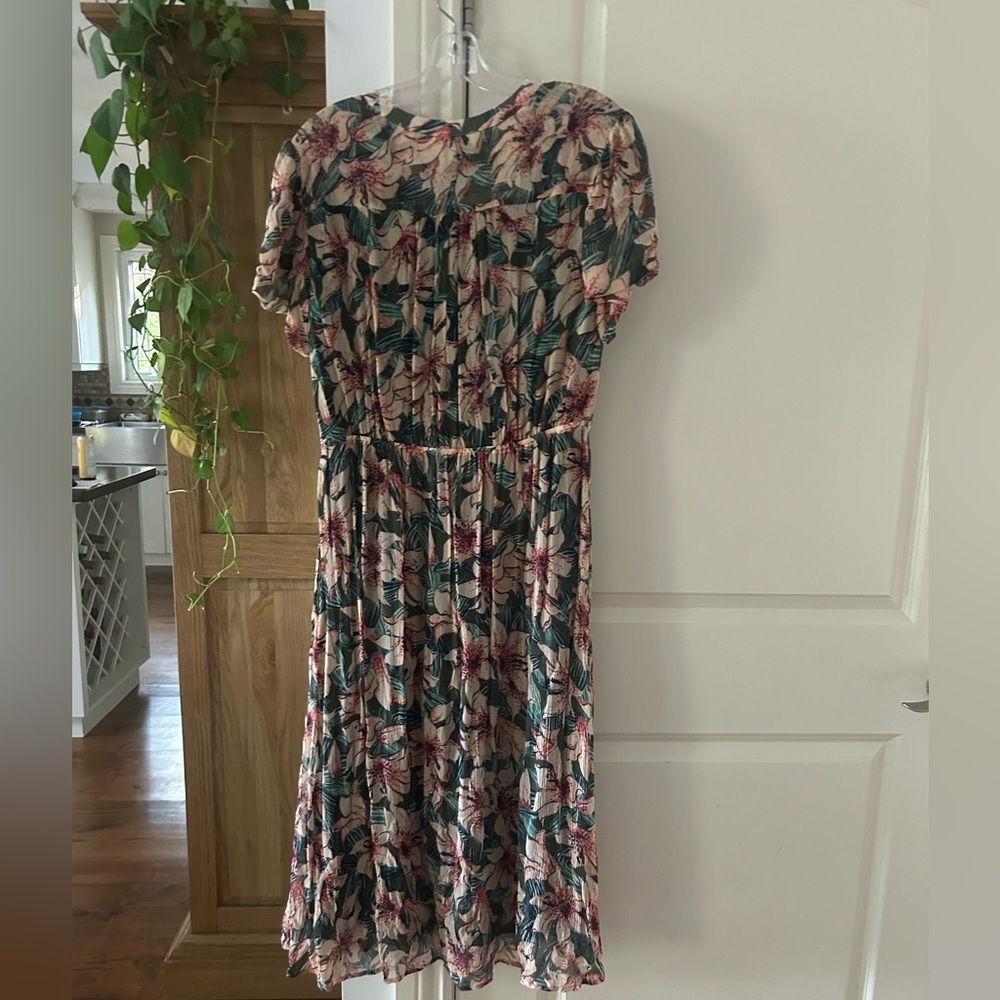 🎀 NEW BA&SH Brook Floral Print Midi Shirt Dress Medium - Picture 12 of 14